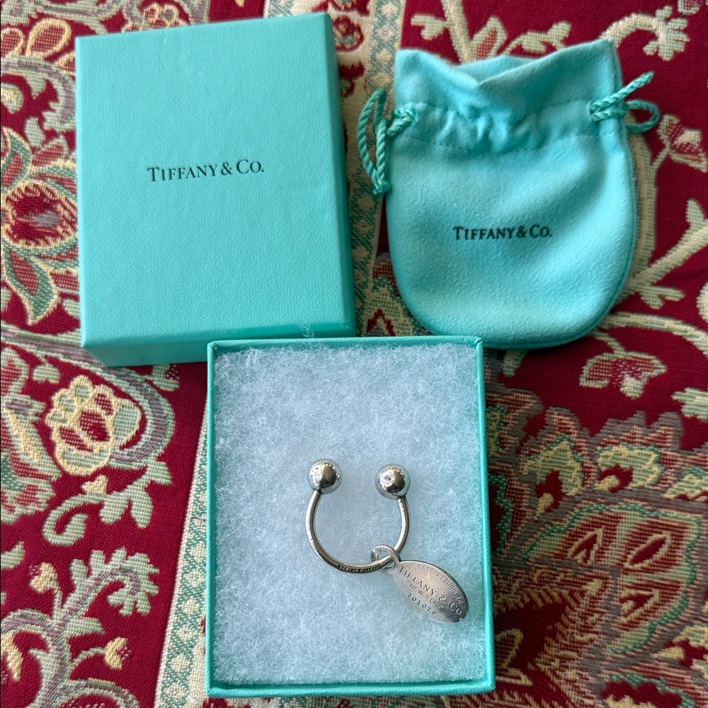 Tiffany & Co. Silver key ring with Charm
